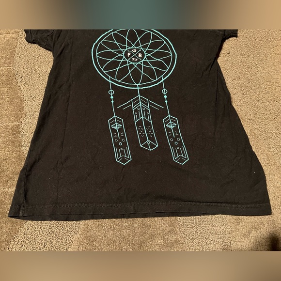 Fall Out Boy Dreamcatcher Graphic T-Shirt Short Sleeve Band Merch Black Teal Emo - Picture 4 of 8
